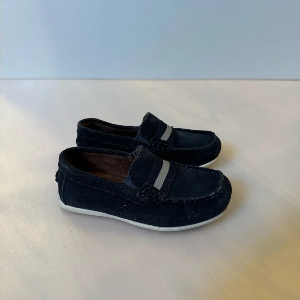 Florsheim Shoe Company Jasper Jr Loafer Navy Blue Suede Dress Shoes 10M kids